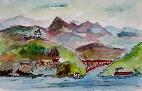 Three Gorges, China     (Mini Painting)