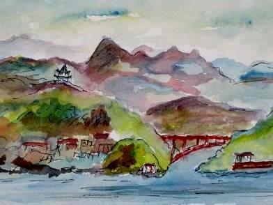 Three Gorges, China     (Mini Painting)